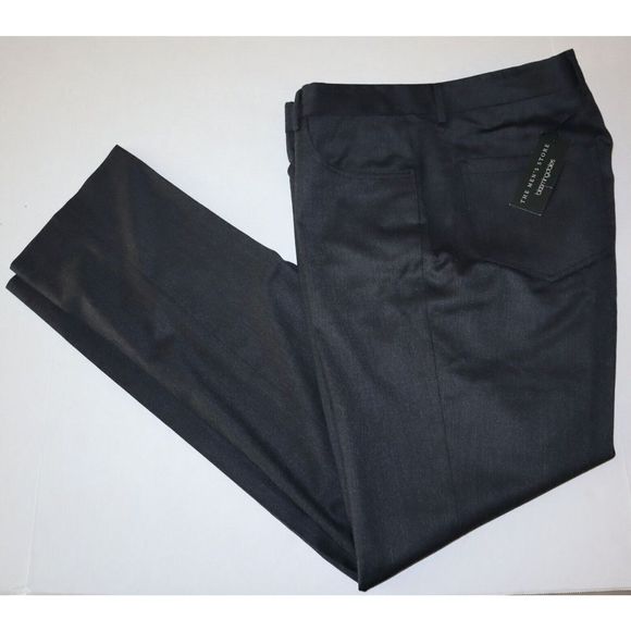 Men's Store Bloomingdale's Sz 38R Gray Wool Stretch Flannel 5-Pocket Pants $178 - Picture 7 of 8